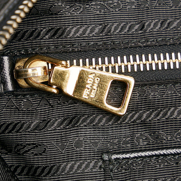 プラダ テスート ブラック ナイロン レザー ハンドバッグ ショルダーバッグ 2WAY レディース PRADA 【中古】