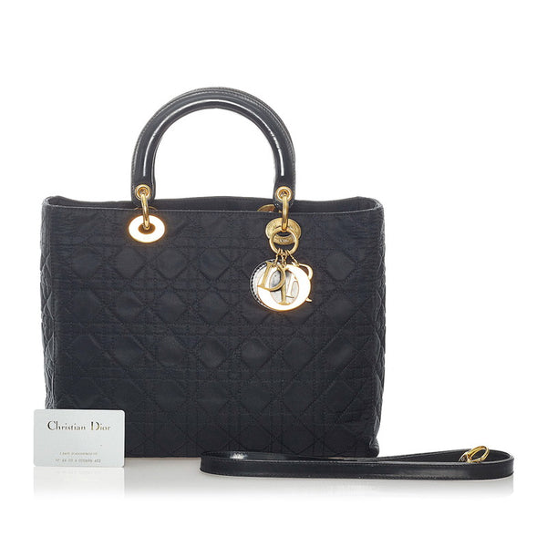 ディオール カナージュ レディディオール ハンドバッグ ショルダーバッグ 2WAY ブラック ゴールド ナイロン レディース Dior 【中古】