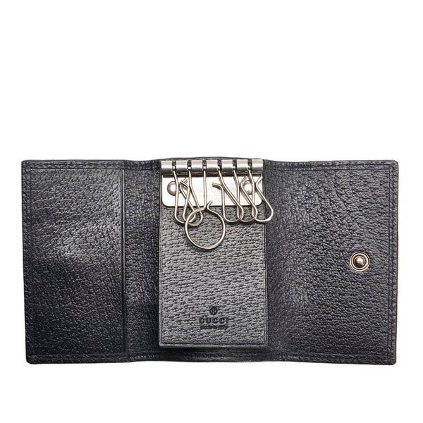 グッチ GGスプリーム オフィディアGG 6連 キーケース 603732 ベージュ ネイビー PVC レザー レディース GUCCI 【中古】