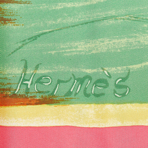 エルメス カレ90 Smiles in Third millenary 三千年紀の微笑 スカーフ ピンク マルチ シルク レディース HERMES 【中古】