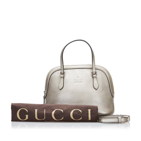 グッチ ハンドバッグ ショルダーバッグ 2WAY 341504 シルバー レザー レディース GUCCI 【中古】
