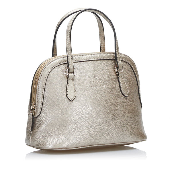 グッチ ハンドバッグ ショルダーバッグ 2WAY 341504 シルバー レザー レディース GUCCI 【中古】