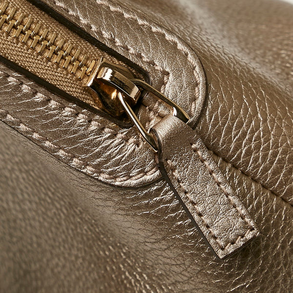 グッチ ハンドバッグ ショルダーバッグ 2WAY 341504 シルバー レザー レディース GUCCI 【中古】