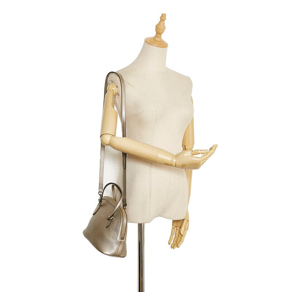 グッチ ハンドバッグ ショルダーバッグ 2WAY 341504 シルバー レザー レディース GUCCI 【中古】