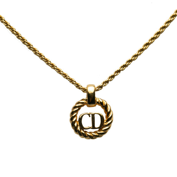 ディオール CDロゴ チェーン ネックレス ゴールド メッキ レディース Dior 【中古】
