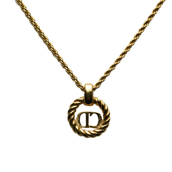ディオール CDロゴ チェーン ネックレス ゴールド メッキ レディース Dior 【中古】