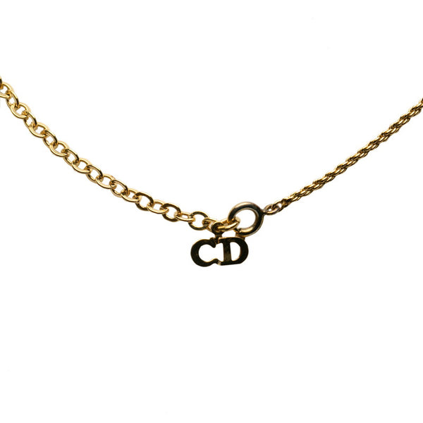 ディオール CDロゴ チェーン ネックレス ゴールド メッキ レディース Dior 【中古】
