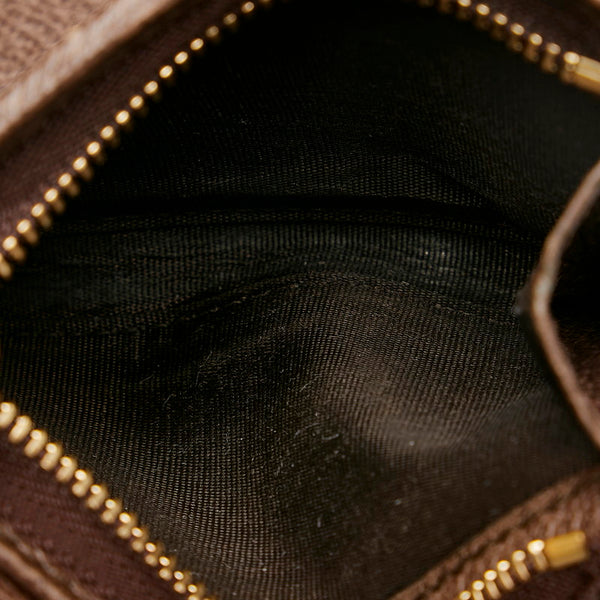 グッチ GGスプリーム オフィディア 三つ折り財布 ミニウォレット 523174 ブラウン PVC レザー レディース GUCCI 【中古】