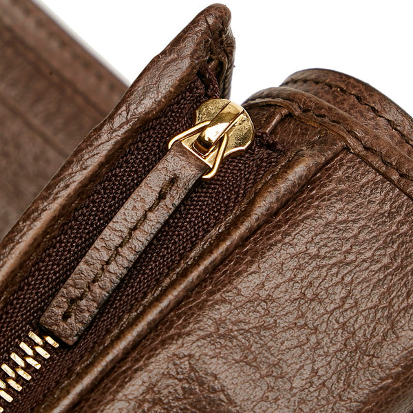 グッチ GGスプリーム オフィディア 三つ折り財布 ミニウォレット 523174 ブラウン PVC レザー レディース GUCCI 【中古】