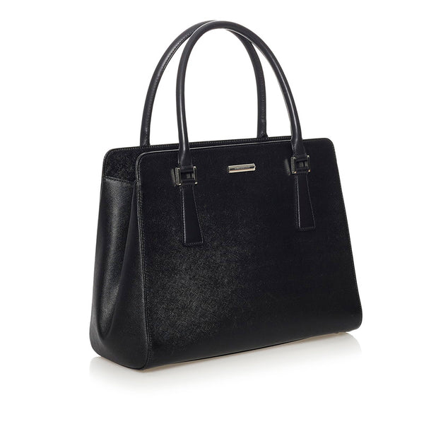 バーバリー ノバチェック ハンドバッグ ブラック レザー レディース BURBERRY 【中古】