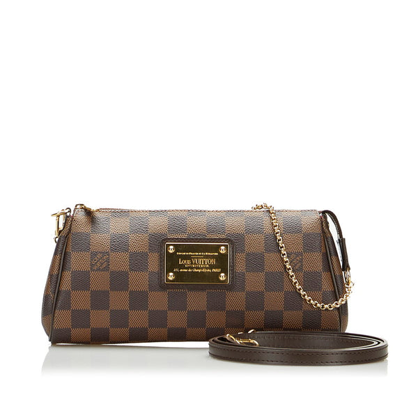 ルイ ヴィトン ダミエ エヴァ チェーン ハンドバッグ ショルダーバッグ 2WAY N55213 ブラウン PVC レザー レディース LOUIS VUITTON 【中古】