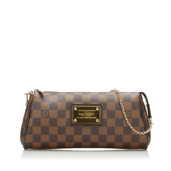 ルイ ヴィトン ダミエ エヴァ チェーン ハンドバッグ ショルダーバッグ 2WAY N55213 ブラウン PVC レザー レディース LOUIS VUITTON 【中古】
