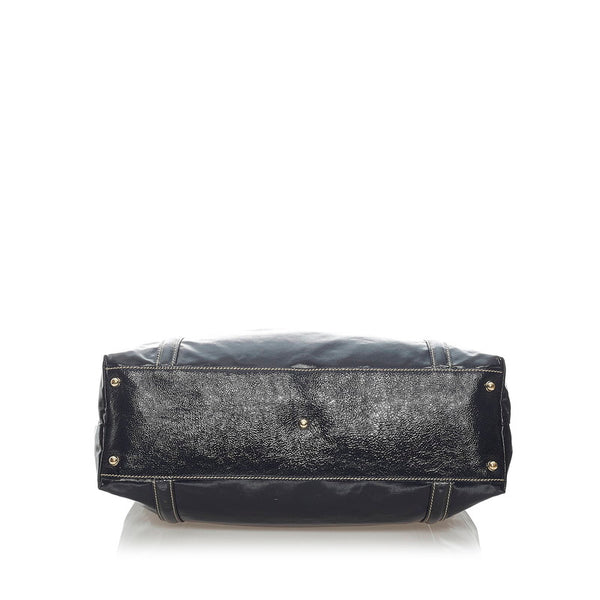 グッチ ニューブリッド ダブルG トートバッグ 162094 ブラック キャンバス パテントレザー レディース GUCCI 【中古】