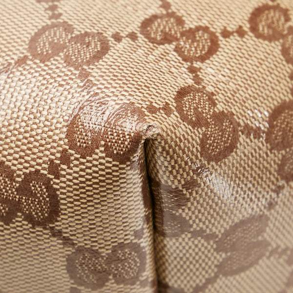 グッチ GGクリスタル トートバッグ ショルダーバッグ 265695 ブラウン ベージュ PVC レザー レディース GUCCI 【中古】