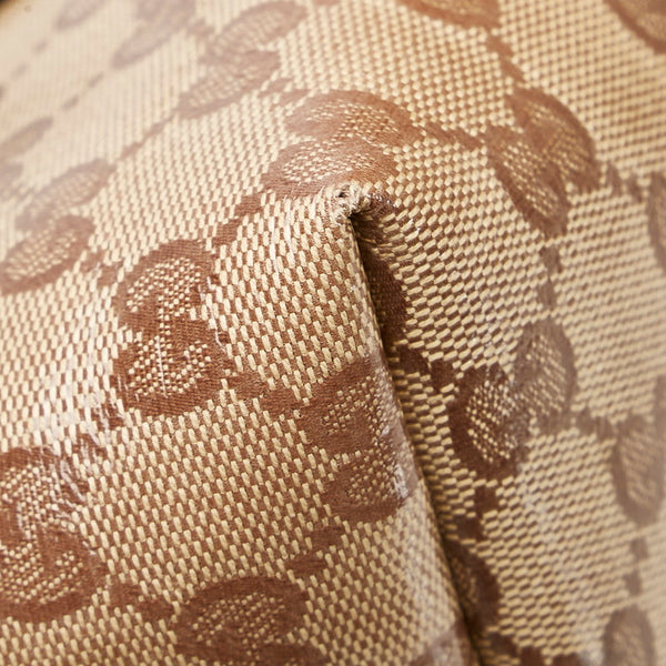 グッチ GGクリスタル トートバッグ ショルダーバッグ 265695 ブラウン ベージュ PVC レザー レディース GUCCI 【中古】