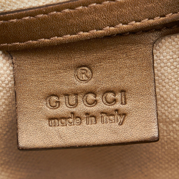 グッチ GG ハートビット ワンショルダー 269958 メタリックブラウン ナイロン レザー レディース GUCCI 【中古】