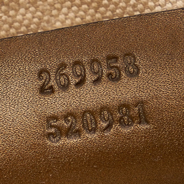 グッチ GG ハートビット ワンショルダー 269958 メタリックブラウン ナイロン レザー レディース GUCCI 【中古】