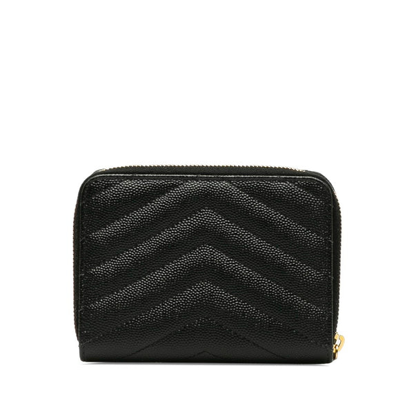 サンローラン モノグラム ラウンドファスナー 二つ折り財布 403723 ブラック レザー レディース SAINT LAURENT 【中古】