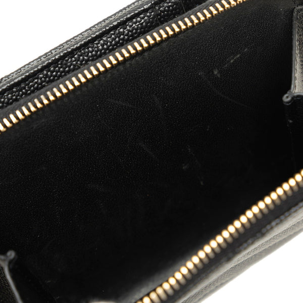 サンローラン モノグラム ラウンドファスナー 二つ折り財布 403723 ブラック レザー レディース SAINT LAURENT 【中古】