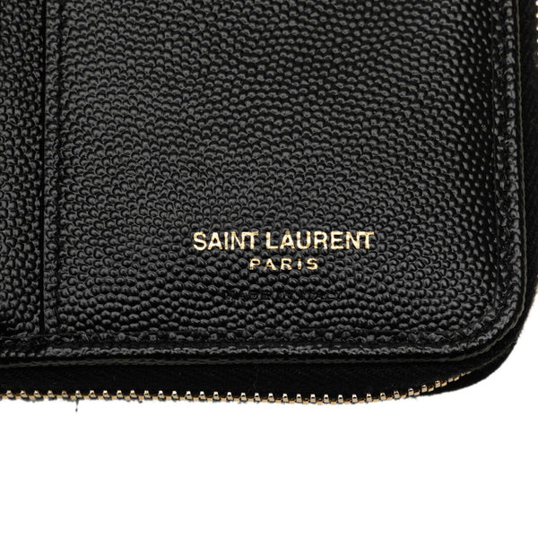 サンローラン モノグラム ラウンドファスナー 二つ折り財布 403723 ブラック レザー レディース SAINT LAURENT 【中古】