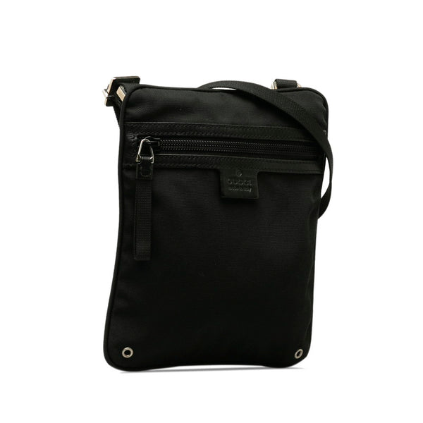 グッチ 斜め掛け ショルダーバッグ 90479 ブラック キャンバス レザー レディース GUCCI 【中古】