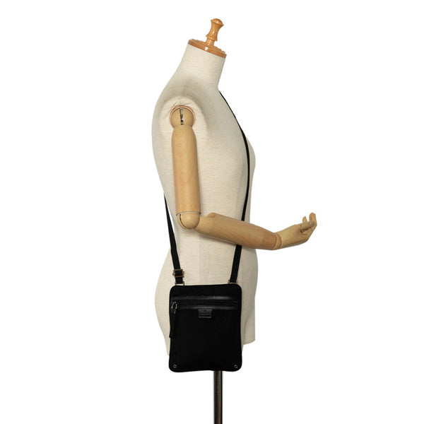 グッチ 斜め掛け ショルダーバッグ 90479 ブラック キャンバス レザー レディース GUCCI 【中古】