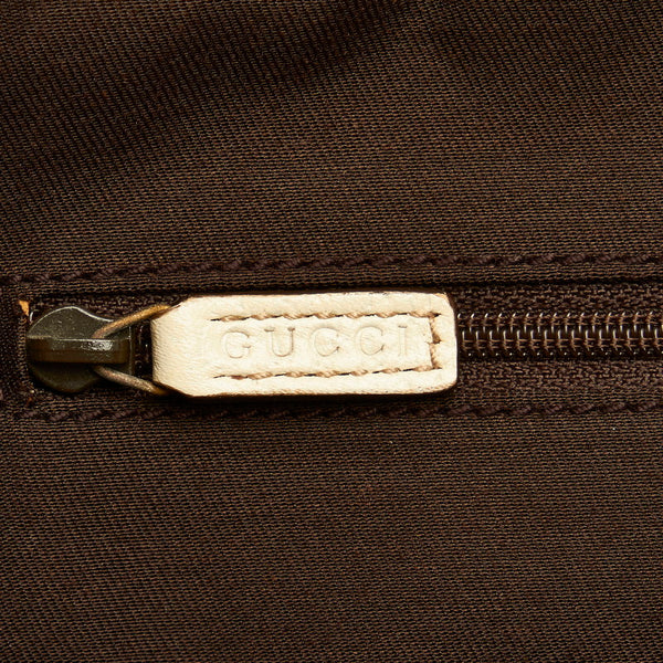 グッチ GGキャンバス シェリーライン プリンシー ハンドバッグ 161720 ベージュ ホワイト キャンバス レザー レディース GUCCI 【中古】