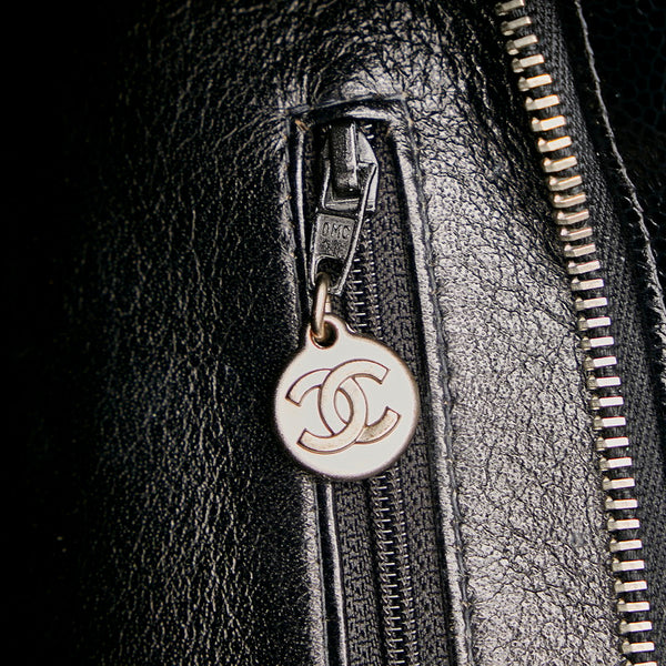 シャネル マトラッセ 復刻トート ココマーク トートバッグ ブラック シルバー金具 キャビアスキン レディース CHANEL 【中古】