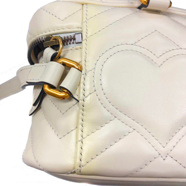 グッチ GGマーモント リュック バックパック バニティ 2WAY 598594 ホワイト レザー レディース GUCCI 【中古】