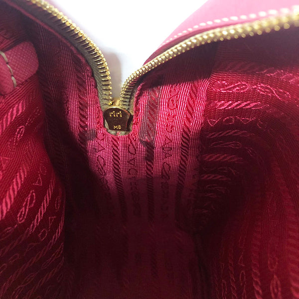 プラダ サフィアーノ ピンク レザー ハンドバッグ レディース PRADA 【中古】