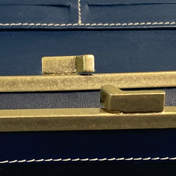 セリーヌ マカダム ブルー キャンバス 長財布 レディース CELINE 【中古】