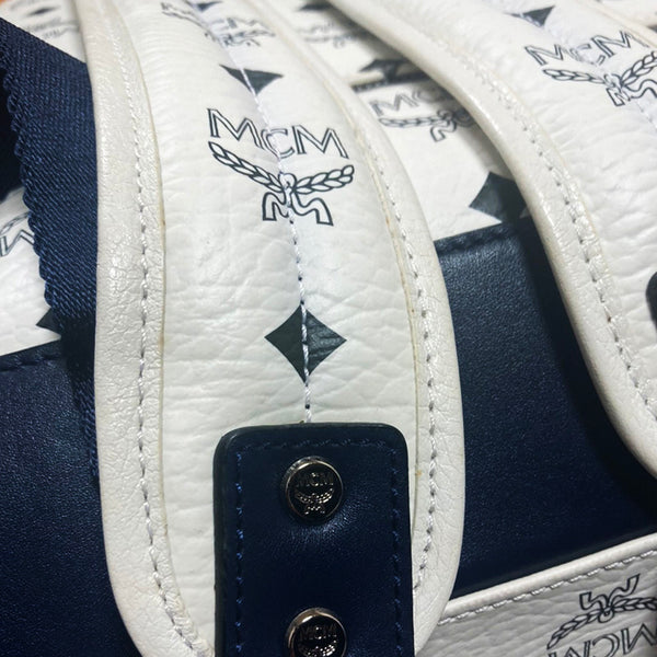 エム シー エム ヴィセトス リュック バックパック ホワイト レザー メンズ MCM 【中古】