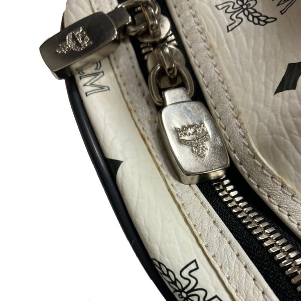 エム シー エム ヴィセトス リュック バックパック ホワイト レザー メンズ MCM 【中古】