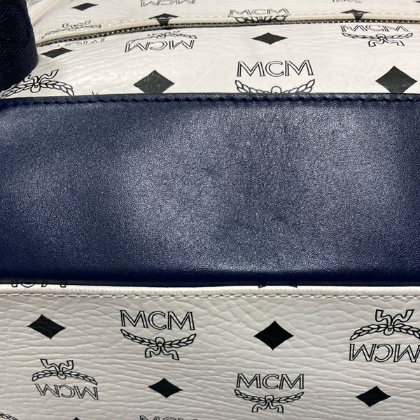 エム シー エム ヴィセトス リュック バックパック ホワイト レザー メンズ MCM 【中古】