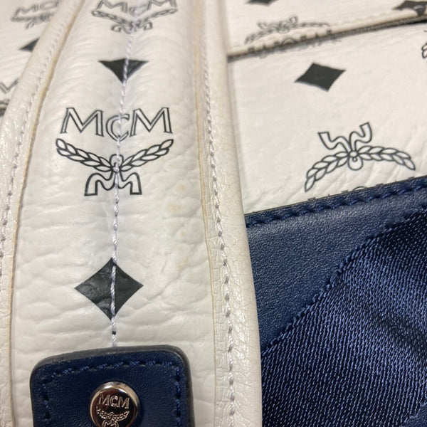 エム シー エム ヴィセトス リュック バックパック ホワイト レザー メンズ MCM 【中古】