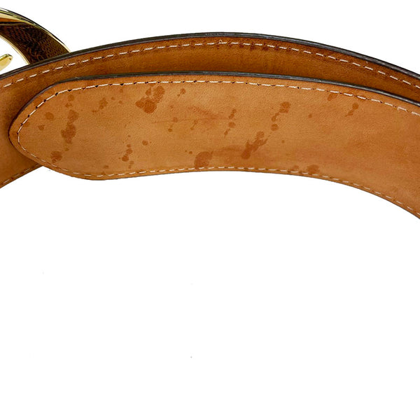 ルイ ヴィトン ダミエ サンチュールエリプス M6835 ブラウン PVC レザー ベルト メンズ LOUIS VUITTON 【中古】