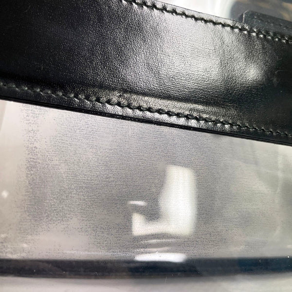 グッチ 039 2058 クリア ブラック  レザー ビニール クラッチバッグ レディース GUCCI 【中古】