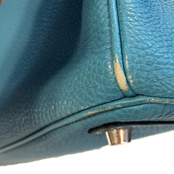 エルメス バーキン35 水色 レザー ハンドバッグ レディース HERMES □I刻印(2005年制)刻印 中古