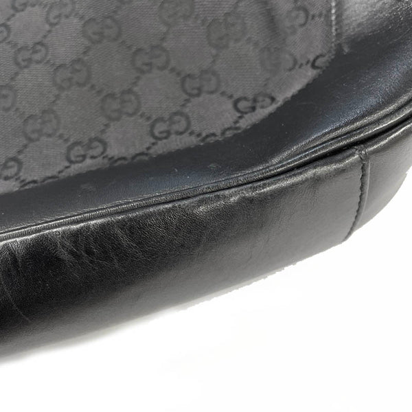 グッチ GGキャンバス バンブー ブラック ブラウン レザー キャンバス ハンドバック ショルダーバック2WAY レディース GUCCI 【中古】