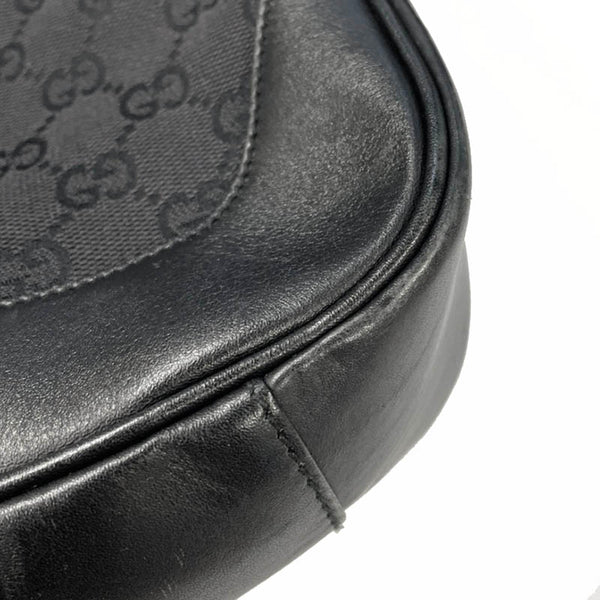 グッチ GGキャンバス バンブー ブラック ブラウン レザー キャンバス ハンドバック ショルダーバック2WAY レディース GUCCI 【中古】