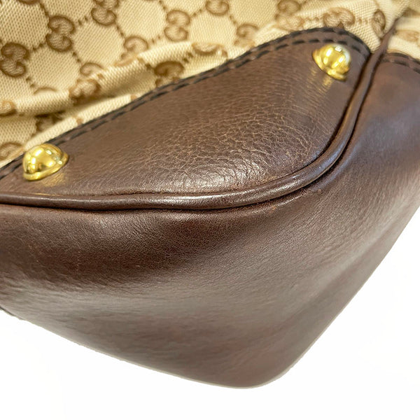 グッチ GGキャンバス 211966 ベージュ キャンバス レザー ワンショルダー レディース GUCCI 【中古】