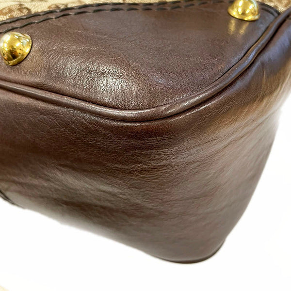 グッチ GGキャンバス 211966 ベージュ キャンバス レザー ワンショルダー レディース GUCCI 【中古】