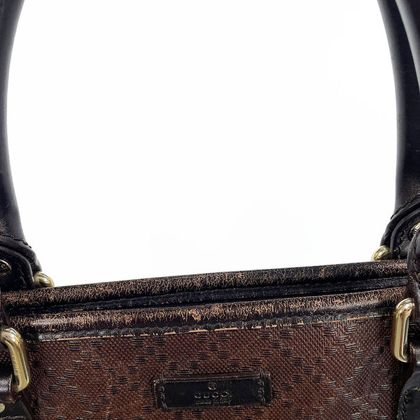 グッチ ディアマンテ 309413 ブラウン PVC レザー トートバッグ メンズ GUCCI 【中古】