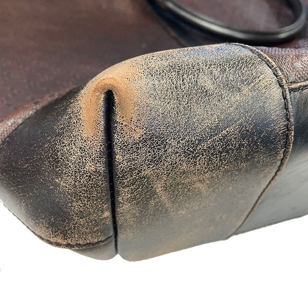 グッチ ディアマンテ 309413 ブラウン PVC レザー トートバッグ メンズ GUCCI 【中古】