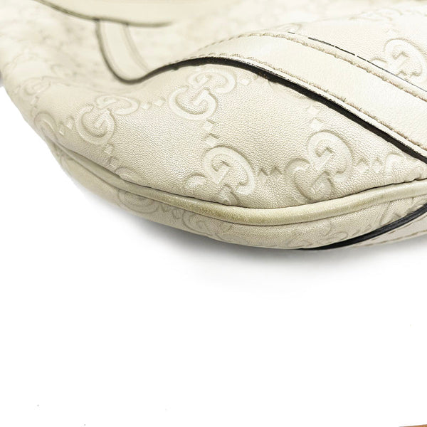 グッチ グッチシマ アビー 203257 ベージュ レザー 斜め掛け ショルダーバッグ レディース GUCCI 【中古】