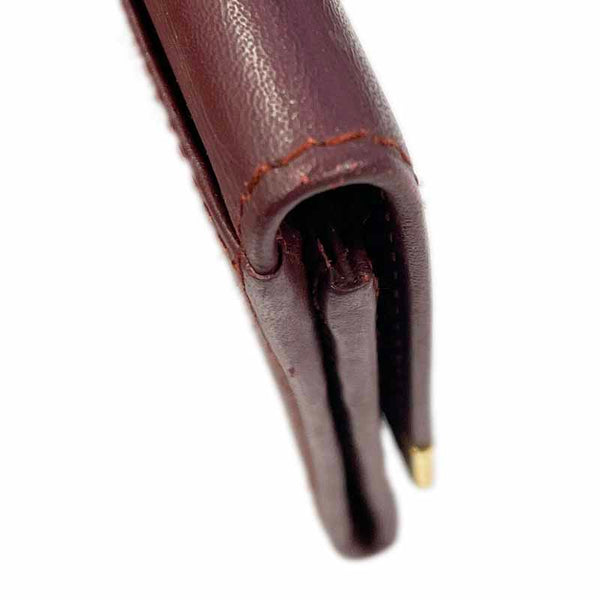 カルティエ マスト ボルドー レザー コインケース メンズ CARTIER 【中古】