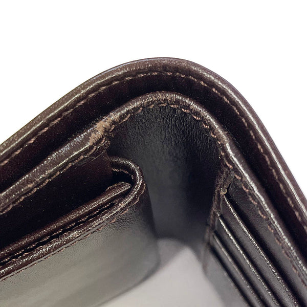 フェンディ ズッカ ブラウン カーキ キャンバス レザー 二つ折り財布 レディース FENDI 【中古】