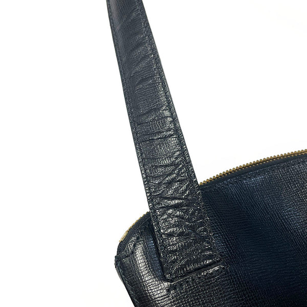 クリスチャンディオール ブラック レザー ショルダーバッグ トートバッグ レディース Christian Dior 【中古】