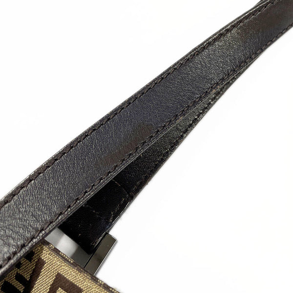 フェンディ ズッキーノ 8BH068 ベージュ ブラウン キャンバス レザー トートバッグ レディース FENDI 【中古】