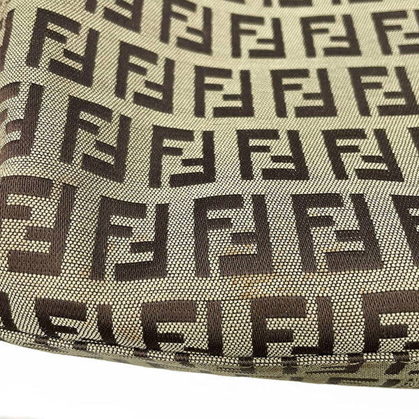 フェンディ ズッキーノ 8BH068 ベージュ ブラウン キャンバス レザー トートバッグ レディース FENDI 【中古】